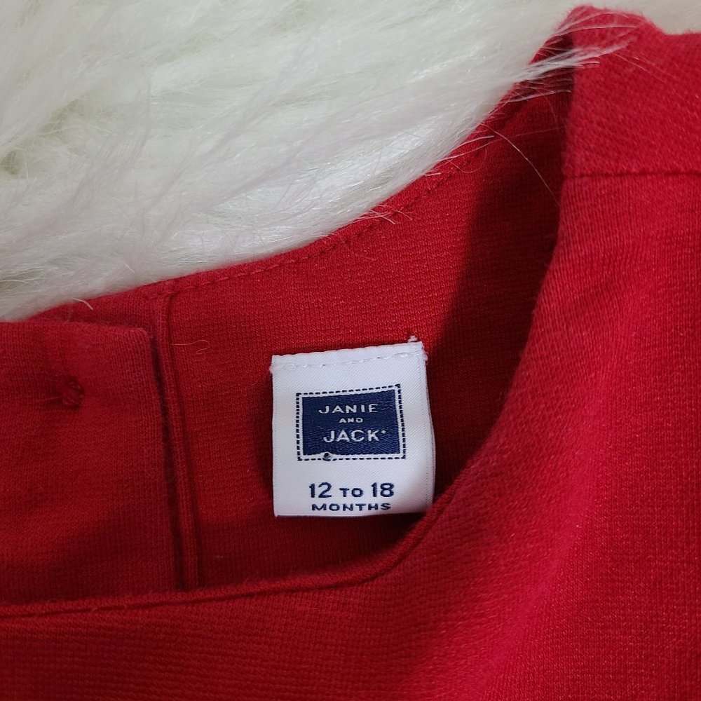 Janie & Jack Red Knit A-Line Pleated Dress - Picture 4 of 5